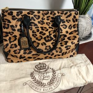 SOLD - Ralph Lauren animal print leather purse